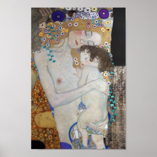 Moeder en kind door Gustav Klimt Poster
