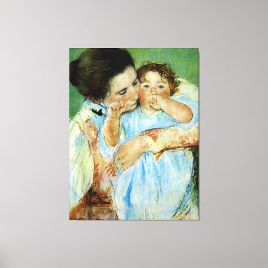 Moeder en kind door Mary Cassat Canvas Afdruk (Voorkant)