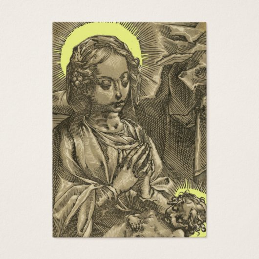 MOEDER EN KIND, EEN LABEL VAN DE VERSIE VISITEKAARTJES (Voorkant)