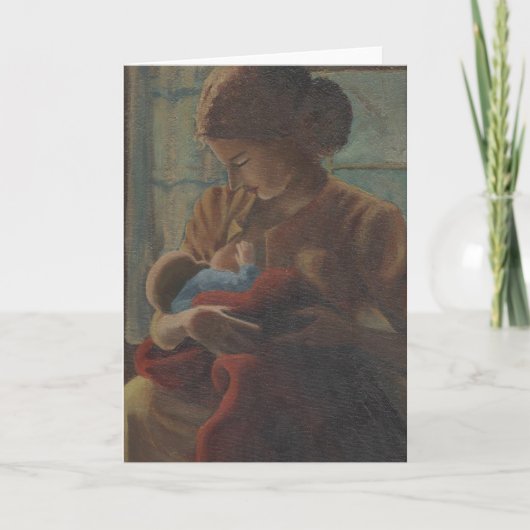 moeder en kind feestdagen kaart (Voorkant)