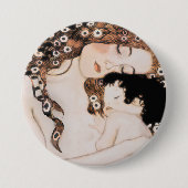 Moeder en kind Gustav Klimt Ronde Button 7,6 Cm (Voorkant)