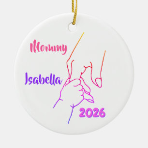 Moeder en kind handen gepersonaliseerde foto keramisch ornament