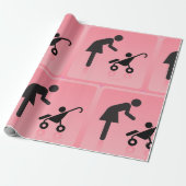 Moeder en kind icoon cadeaupapier (Uitgerold)