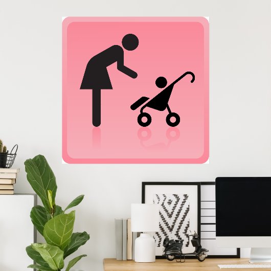 Moeder en kind icoon poster (Thuiskantoor)