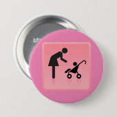 Moeder en kind icoon ronde button 7,6 cm (Voorkant /achterkant)