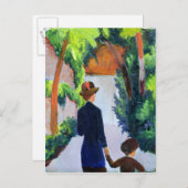 Moeder en kind in het Park, 1914 Briefkaart (Voorkant / Achterkant)