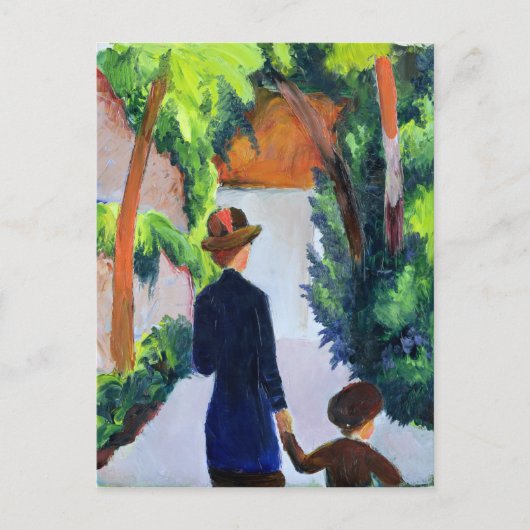 Moeder en kind in het Park, 1914 Briefkaart (Voorkant)