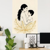 Moeder en Kind IV Poster (Thuiskantoor)