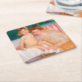 Moeder en kind, Mary Cassatt Vierkante Kartonnen Onderzetter (Schuin)