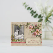  moeder en kind met bloemen briefkaart (Staand voorkant)