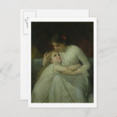 Moeder en kind (olie op doek) briefkaart (Voorkant / Achterkant)