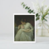 Moeder en kind (olie op doek) briefkaart (Staand voorkant)