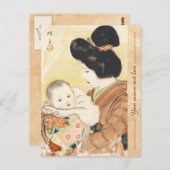 Moeder en kind Shinsui Ito japans portret kunst Briefkaart (Voorkant / Achterkant)