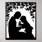 moeder en kind Silhouette Print (Voorkant)