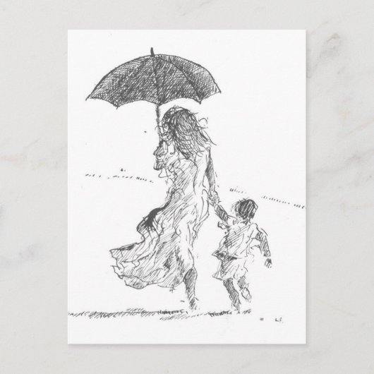 Moeder en kind Sri Lanka Briefkaart (Voorkant)