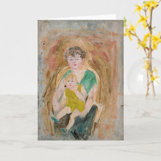 Moeder en kind | Tadeusz Makowski Kaart (Gele Bloem)