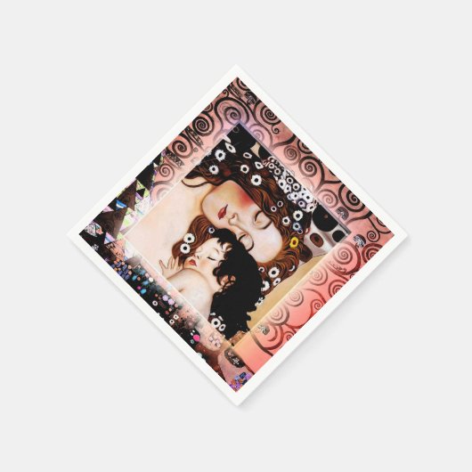 Moeder en kind van Gustav Klimt Collage Servetten (Hoek)