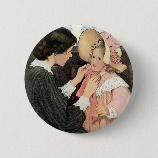 moeder en kind van Jessie Willcox Smith Ronde Button 5,7 Cm (Voorkant)