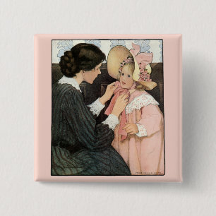  moeder en kind van Jessie Willcox Smith Vierkante Button 5,1 Cm
