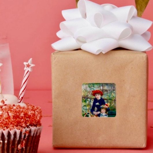 Moeder en kind van Renoir Vierkante Sticker