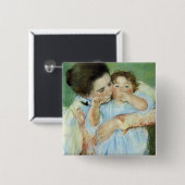 Moeder en kind vierkante button 5,1 cm (Voorkant /achterkant)