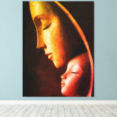 Moeder en Kind Wandkunst Canvas Afdruk (Insitu (Houten vloer))