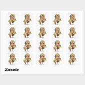 Moeder en kinderen vierkante sticker (Vel)