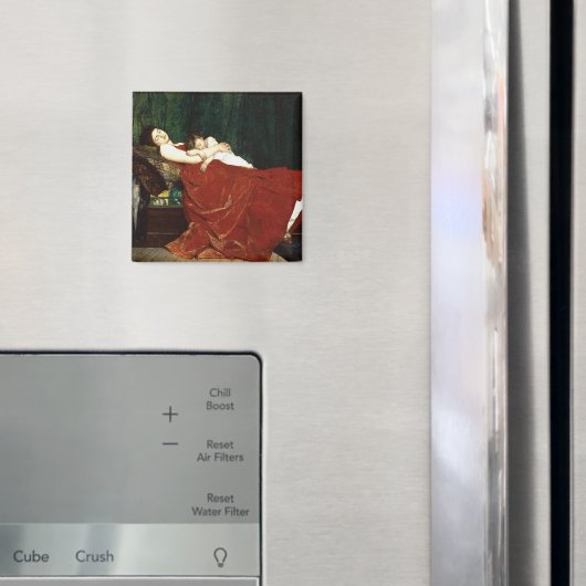 Moeder- en kinderretro-uitkijkblik negeren magneet (Insitu (Koelkast))