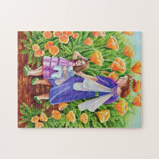 Moeder- en kindfeiries Papierveld Unicorn Speelgoe Legpuzzel (Horizontaal)