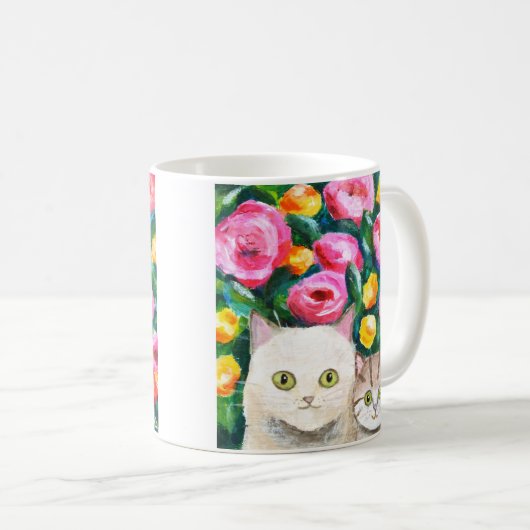 Moeder en kitten Schattigee katten Schattige katt Koffiemok (Voorkant rechts)