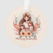 Moeder en twee dochters in het Lijst Ornament (voorkant)