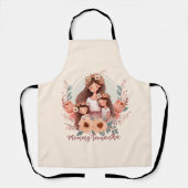 Moeder en twee dochters in het Lijst Schort (Voorkant)