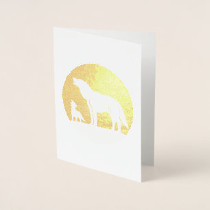Moeder en Wolf Pup Folie Kaarten
