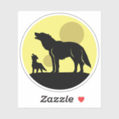 Moeder en Wolf Pup Sticker (Vel)