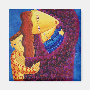 Moeder en Zonen Schilderij Familie Moderne Kunst Magneet