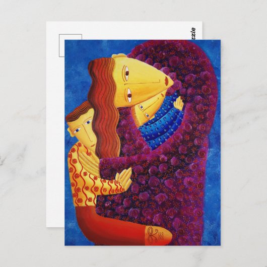 Moeder en zons schilderen briefkaart (Voorkant / Achterkant)