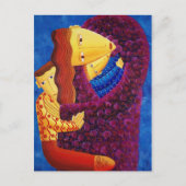 Moeder en zons schilderen briefkaart (Voorkant)