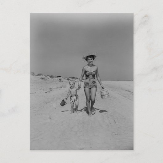 Moeder en zoon briefkaart (Voorkant)