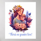 Moeder en zoon Happy Moederdag Poster (Voorkant)