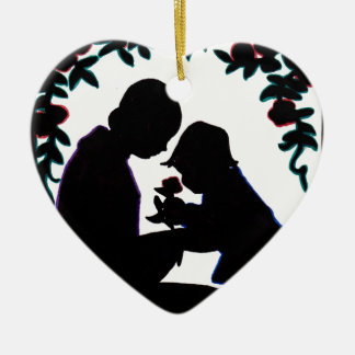 Moeder en zoon keramisch ornament