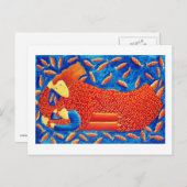 Moeder en zoon met goudvis briefkaart (Voorkant / Achterkant)