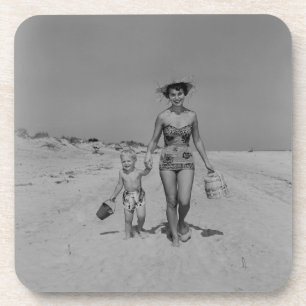 Moeder en zoon onderzetter