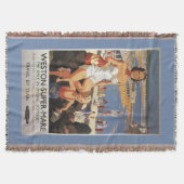 Moeder en zoon op het strand Poster Deken (Voorkant)