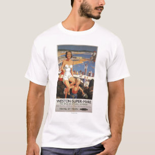 Moeder en zoon op het strand Poster T-shirt