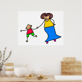 Moeder en zoon poster (Keuken)