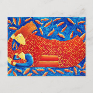 Moeder en Zoon Schilderij Briefkaart