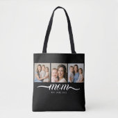 Moeder Established Script Zwarte 3 Foto Tote Tas (Voorkant)