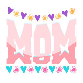 Moeder esthetisch ontwerp harten en bloemen t-shirt