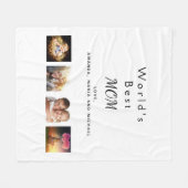 Moeder familie foto collage wit zwart fleece deken (Voorkant (Horizontaal))