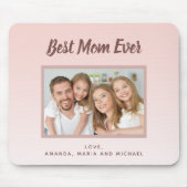 Moeder foto blush roze rose goud muismat (Voorkant)